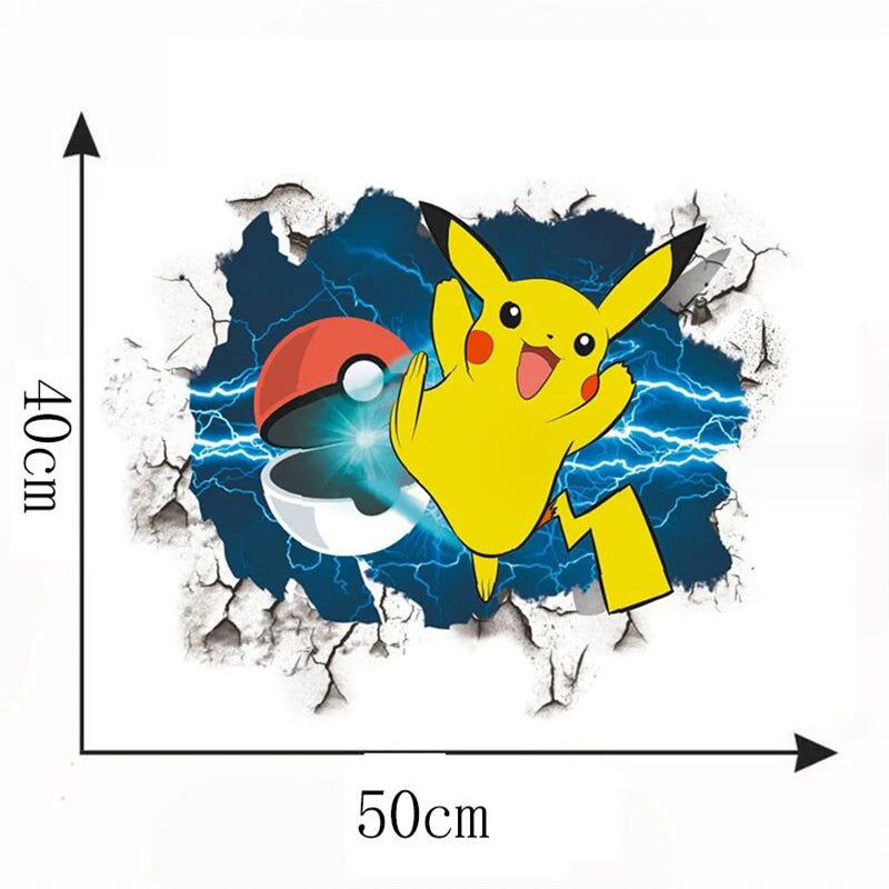 Cartoon Pikachu Wall Stickers For Kid&