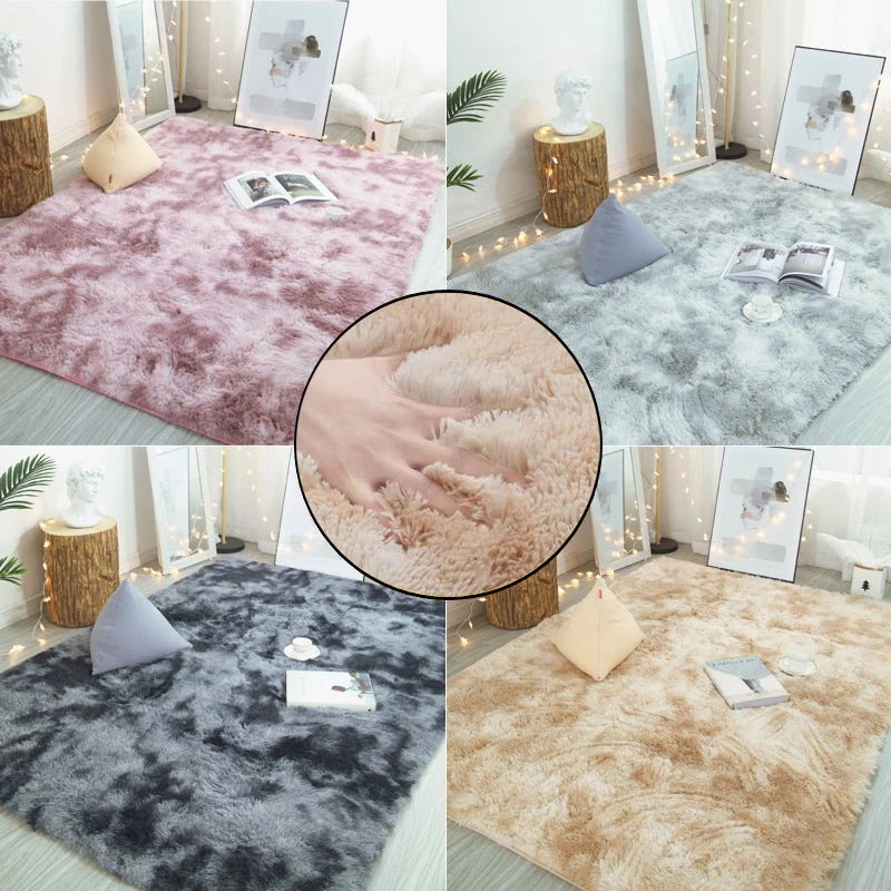 Tie-dyed Carpet Wholesale Plush Living Room Bedroom Bedside Rug Floor Mat Mat Household