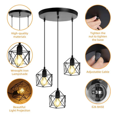 Chandelier LED High-quality Retro Nordic Style Hanging Lamp For Kitchen Dining Living Room Morden Home Pendant Ceiling Light