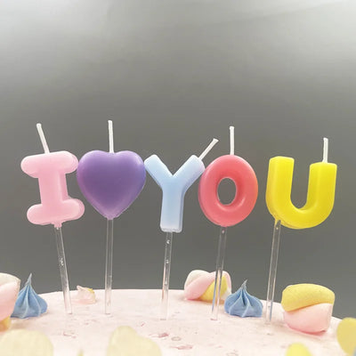 Letter "I Love You" Confession Candles for Valentine's Day, Love Atmosphere, Birthday Candles 2025 New