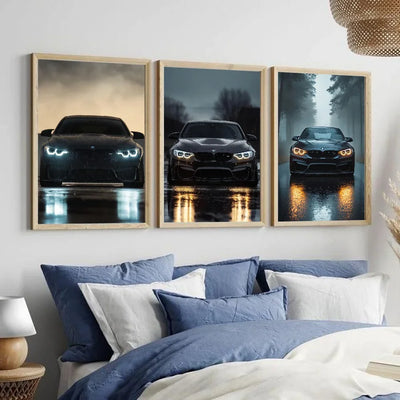 Luxury Black Classic latest sports car M3 B-BMW Cool Poster HD art sticky wall waterproof home living room bar decoration