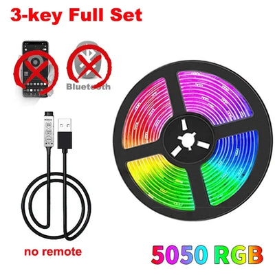 Led Tape 5V 5050 Usb Rgb Led Strip Light For Room Tv Smart Bluetooth Led Backlight 5M 10 Meter Ice String Led Wall Room Decor