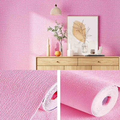 Linen Wallpaper Self-adhesive Waterproof Moisture-proof and Moldy Resistant 3D Wall Stickers Home Living Room Wall Decoration