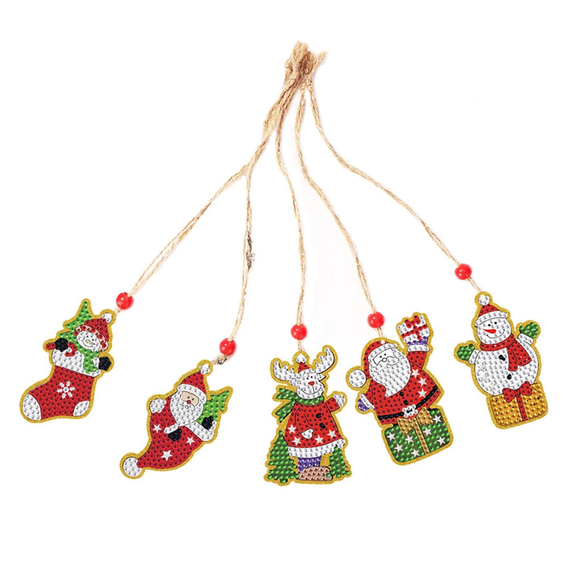 DIY Diamond Painting Christmas Tree Pendant Hanging Ornament Keychain Lady Bag Pendant DIY Xmas Gifts Christmas Decoration