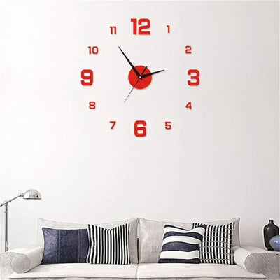 Large Wall Clock 3D Luminous Frameless Wall Clocks Digital Clock Wall Stickers Silent Clock for Home Living Room duvar saati