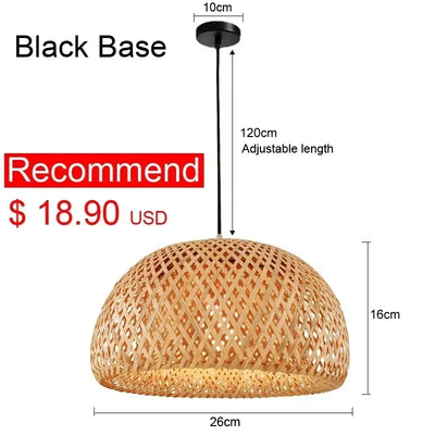 Bamboo Hanging Lamp Pendant Ceiling Light Rattan Wicker Lustre Hand Knit Braiding Suspended Home Dining люстра потолочная