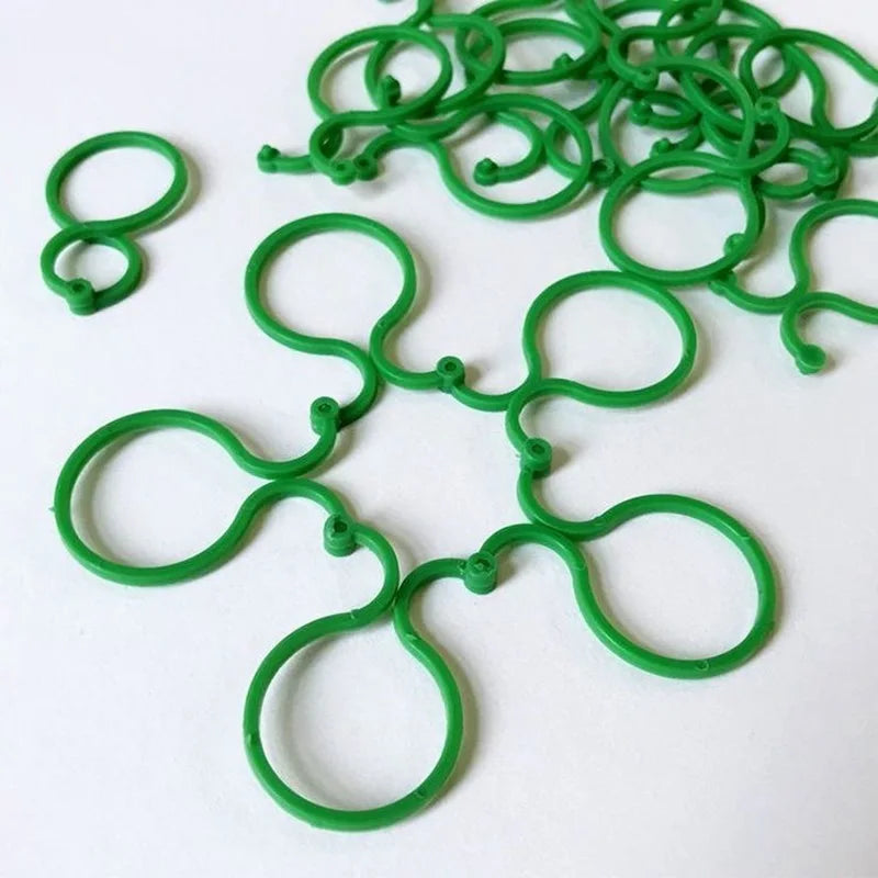 50/100Pcs Plastic Garden Vine Strapping Clips Tie Plant Bundled Buckle Ring Garden Tomato Grapevine Hook Plants Support Tools