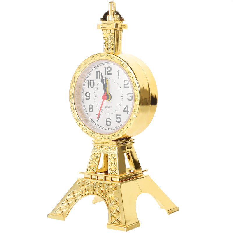 European Style Eiffel Tower Alarm Clock Retro Pendulum Clock Bedroom Bedside Small Alarm Clock Ornaments Bedside