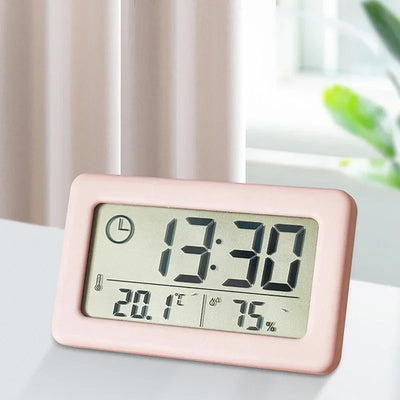 Digital Alarm Clock Desktop Temperature LCD Digital Thermometer Desktop Hygrometer Battery Operated Time Date Calendar