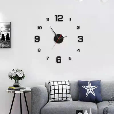 3D Luminous Wall Clock Frameless Acrylic DIY Digital Clock Wall Stickers Silent Clock for Living Room Bedroom Office Wall Decor