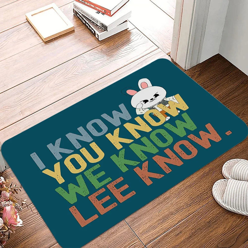 I Know You Know Lee Know Stray Kids Carpet Cartoon Living Room Sofa Bedroom Mat Cute Hallway Doormat Home Decoration Rabbit Rug