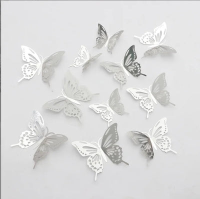 12 Pcs/Set 3D Wall Stickers Hollow Butterfly for Kids Rooms Home Wall Decor DIY Mariposas Fridge stickers Room Decoration