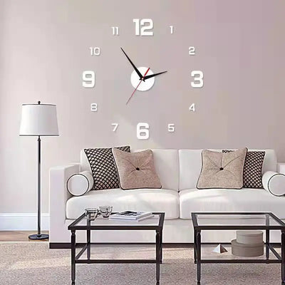 3D Luminous Wall Clock Frameless Acrylic DIY Digital Clock Wall Stickers Silent Clock for Living Room Bedroom Office Wall Decor