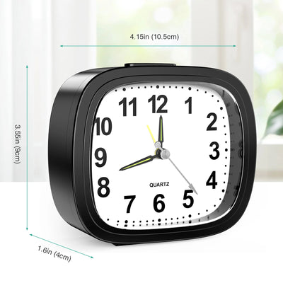 ORIA Silent Alarm Clocks Bedside Non Ticking Battery Powered Table Clocks Luminous Analogue Clock for Heavy Sleepers Travel