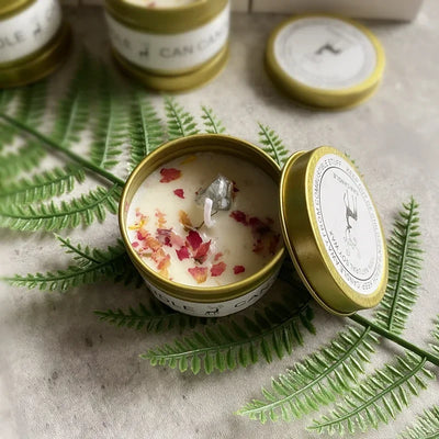 1 Pc Scented Candles Long Lasting Canned Soy Wax Candles Crystal Stone Dried Flower Fragrance Candle Smokeless