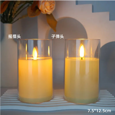 1Pcs Lvory LED Candles Battery Operated, Flickering Flameless Candles with Remote Timer,LED Flickering Candles with 3D Flame