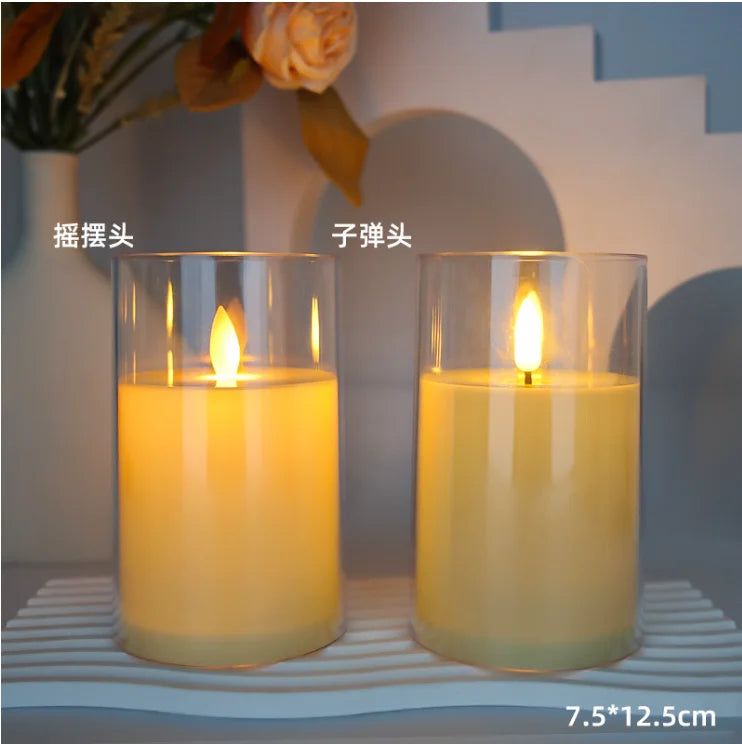 1Pcs Lvory LED Candles Battery Operated, Flickering Flameless Candles with Remote Timer,LED Flickering Candles with 3D Flame