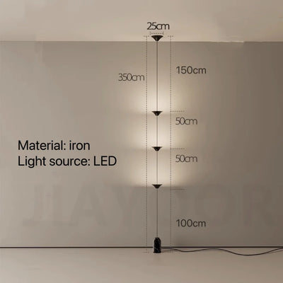 Modern Living Room Hallway Wall Floor Lamp Cone Desigh Art Decorative Iron Hanging Cable Floor Lamp For Bedroom Indoor LED Lamp