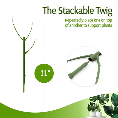 3Pcs Stackable Plant Stakes for Indoor Plants, Aesthetic Plant Support Stakes for Live Plants, Outdoor Plant Trellis Alternative