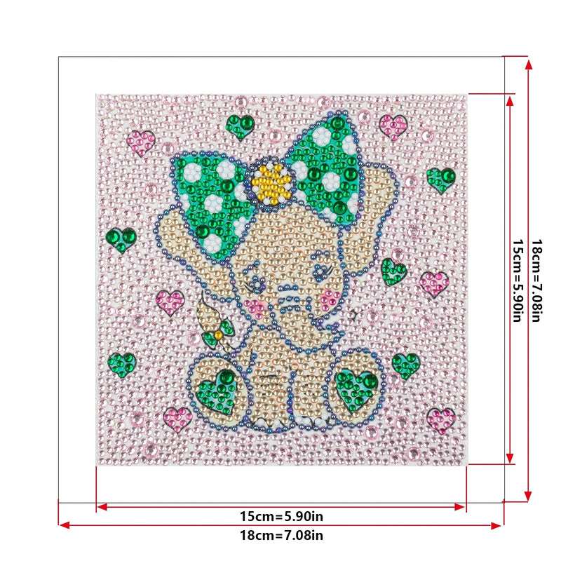 DIY Diamond Painting by Number Kits for Kids Cartoon Animal Picture Crystal Rhinestone Diamond Embroidery for Children Gifts