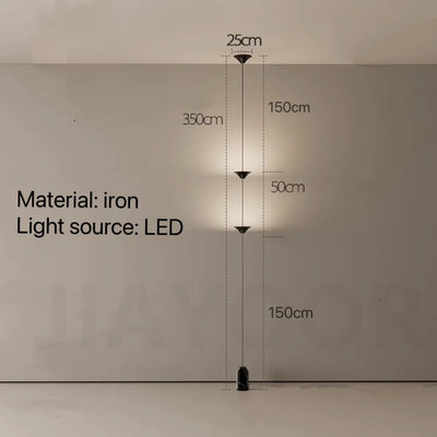 Modern Living Room Hallway Wall Floor Lamp Cone Desigh Art Decorative Iron Hanging Cable Floor Lamp For Bedroom Indoor LED Lamp