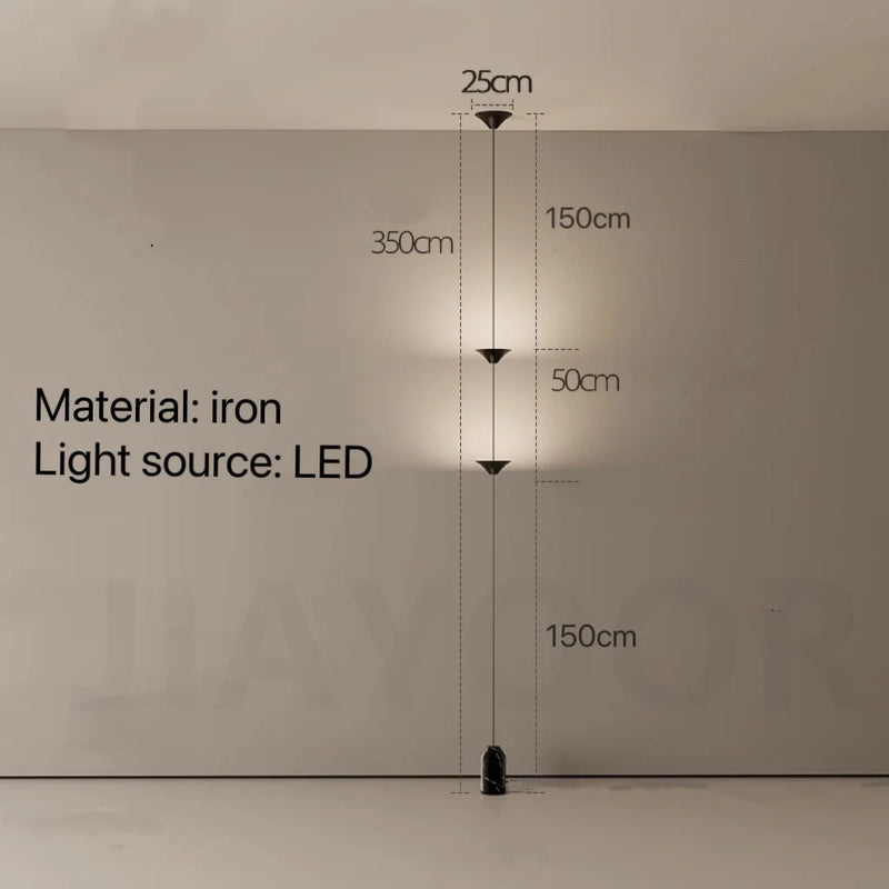Modern Living Room Hallway Wall Floor Lamp Cone Desigh Art Decorative Iron Hanging Cable Floor Lamp For Bedroom Indoor LED Lamp