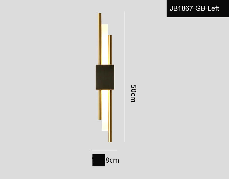 LED Bedroom Wall Lamp Wall Sconces Copper Line Pipe Acrylic Lampshade Indoor Lighting for Living Room Corridor Light Fixture