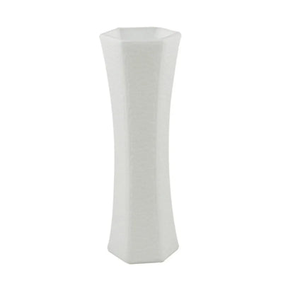 Plastics Flower Vases Modern Ceramic Look Plastics Vase For Flowers Unbreakable Geometric Ceramic Look Vase For Home Office Cafe