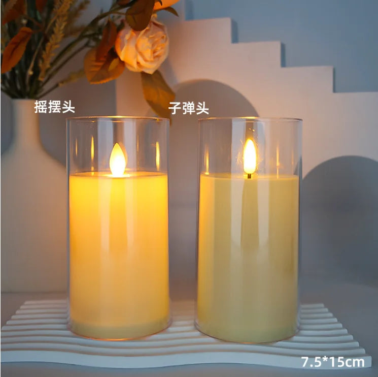1Pcs Lvory LED Candles Battery Operated, Flickering Flameless Candles with Remote Timer,LED Flickering Candles with 3D Flame