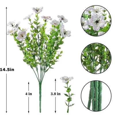 Fake Flowers Outdoor UV Resistant Faux Plants For Outside Yard Wedding Indoor Home Kitchen Farmhouse Decor Artificial Plants