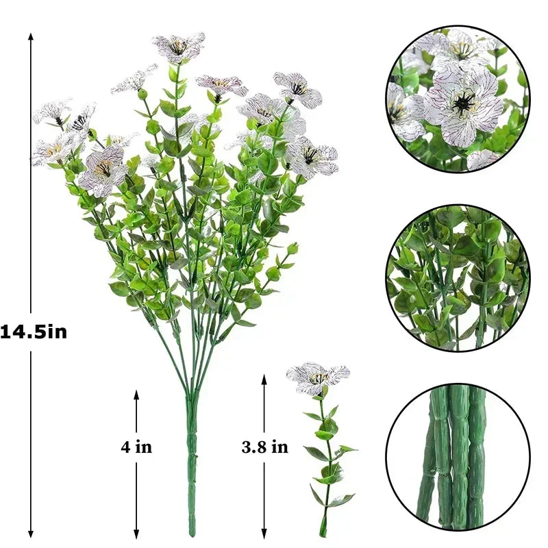 Fake Flowers Outdoor UV Resistant Faux Plants For Outside Yard Wedding Indoor Home Kitchen Farmhouse Decor Artificial Plants