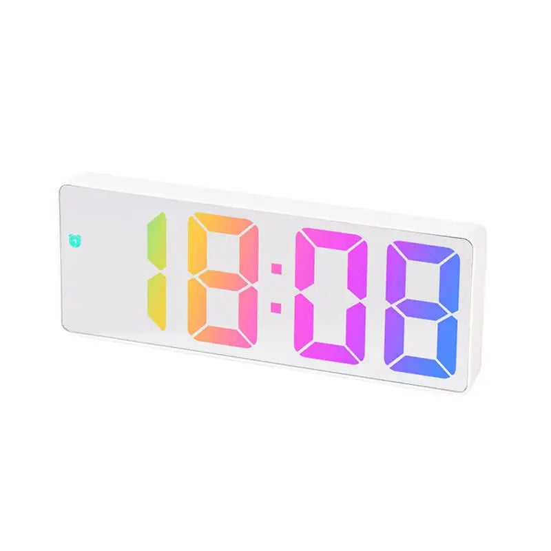 LED Alarm Clock Electronic Student Digital Clock Voice Control Dual Snooze 12/24H Dual Alarms Temperature Mute Table Clock