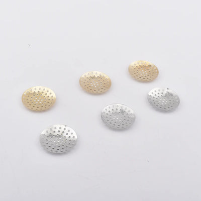 50PCS/lot 14-25mm Pinhole round tray brooch tray DIY handmade jewelry accessories For Diy Brooches Making Findings