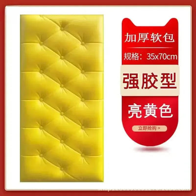 1pc Thickened 3D Soft Package Bed Sticker Anti-Collision Self-Adhesive Wall Sticker Diy Tatami Headboard Bedroom Home Decoration