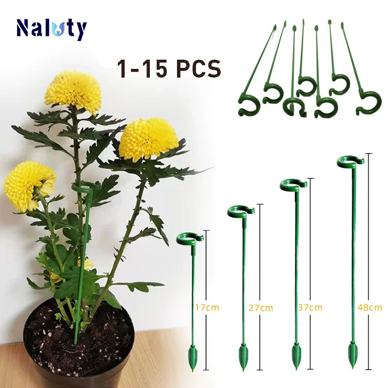 1-15PCS Plant Supports Stakes Flower Stand Sticks Reusable Plant Clips Bonsai Fixing Tool Flower Grow Holder Garden Tools