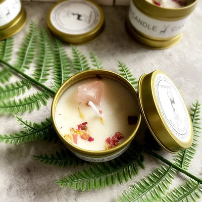 1 Pc Scented Candles Long Lasting Canned Soy Wax Candles Crystal Stone Dried Flower Fragrance Candle Smokeless