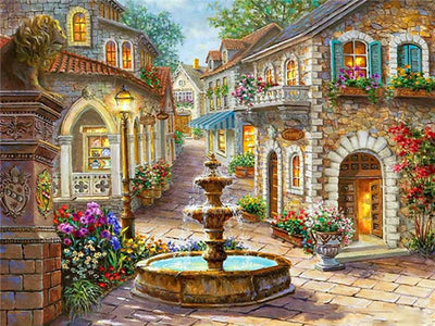 5D Diamond Painting Diamond Embroidery Street Resin Diamond Mosaic Town Landscape DIY Home Design Decoration