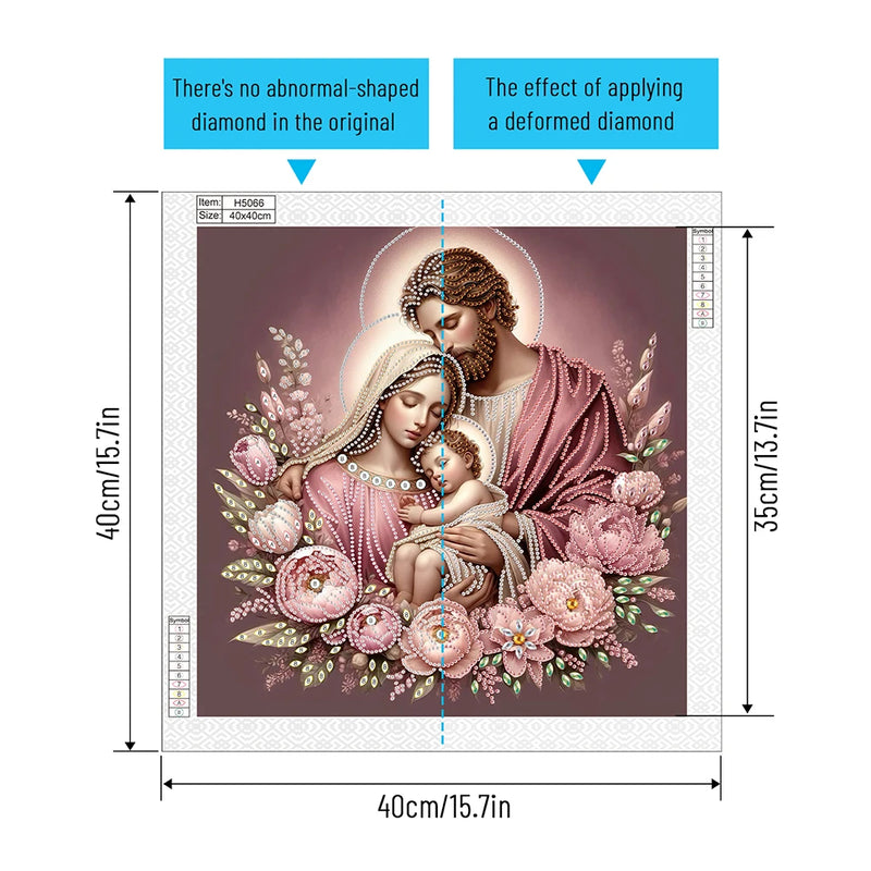 5D DIY Partial Special Shaped Drill Diamond Painting Religion Jesus Mary Kit