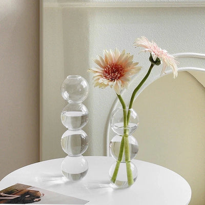 1Pc Scandinavian Glass Bubble Vase Ins Flower Arrangement Modern Creative Spherical Flower Vases Home Decoration Birthday Gift Pots