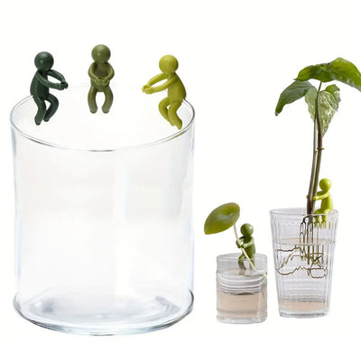 12-1pc Plant Growing Support Cute Plant Propagation Friends Reusable Hydroponic Plant Stand for Stems Sprouts Farm Equipment ﻿