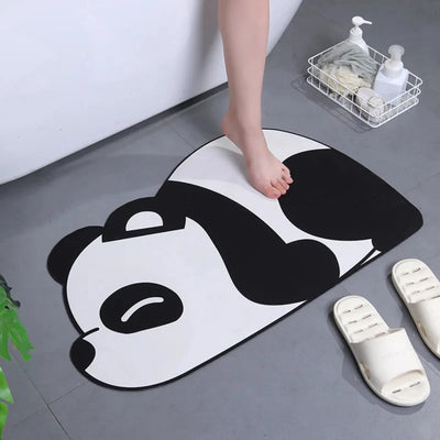 Super Absorbent Cartoon Panda Bathroom Mat - Cute Animal Rug for Bedroom, Entrance, Shower - Soft and Cozy Floor Carpet - Best f